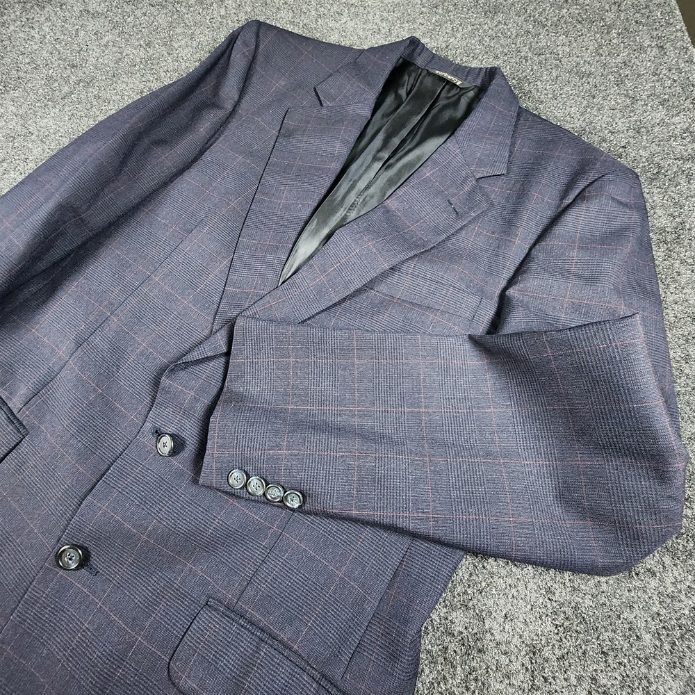 Burberry Men's Blue Red Glen Plaid Wool‎ Blazer 42R $1,895